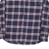 JACHS Mens Blue & White Check Shirt L Cotton Blend Casual Long Sleeve Relaxed