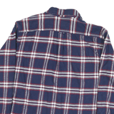 JACHS Mens Blue & White Check Shirt L Cotton Blend Casual Long Sleeve Relaxed