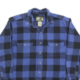 FIELD & STREAM Mens Blue & Black Check Shirt L Cotton Blend Long Sleeve Button