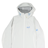 JACK WOLFSKIN Womens White & Blue Outdoor Jacket M Polyester Woven Plain