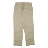 DICKIES Mens Cotton Blend Beige Regular Fit Straight Leg Trousers W34 L31