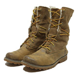 TIMBERLAND Girls Lace-Up Boots Brown Leather UK 4 Warm Lined Outdoor