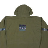 Mens Green Cotton Blend Zip Jacket L Plain Elephant Print Hooded Casual