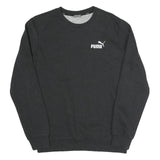 PUMA Mens Black Cotton Blend Crew Neck Sweatshirt S Logo Casual Athleisure