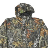 FIELD STAFF Mens Camouflage Hooded Cotton Blend Jacket L Zip Outdoor