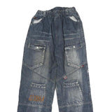 Womens Blue Regular Fit Denim Jeans W22 L27 Elasticated Waist Patch Pockets