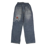 Womens Blue Regular Fit Denim Jeans W22 L27 Elasticated Waist Patch Pockets