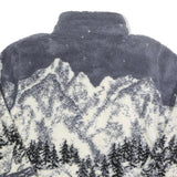 EGO Womens Grey & Cream Mountain Scene Zip Jacket L Acrylic Blend Winter Outdoor