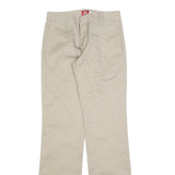 DICKIES Womens Cotton Blend Beige Regular Fit Straight Trousers W28 L32 Workwear