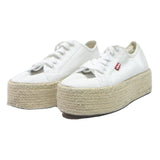LEVI'S Women's White Canvas Platform Trainers UK 5 Espadrille Style Casual