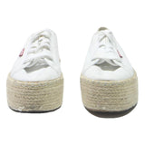 LEVI'S Women's White Canvas Platform Trainers UK 5 Espadrille Style Casual