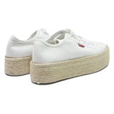 LEVI'S Women's White Canvas Platform Trainers UK 5 Espadrille Style Casual