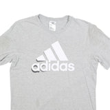 ADIDAS Mens Grey T-Shirt S Short Sleeve Crew Neck Logo Sportswear