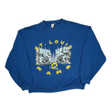 St. Louis Rams Nfl Graphic Sweatshirt - Large Blue Cotton