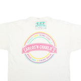Mens White Carlos'n Charlie's Graphic T-Shirt L Short Sleeve Crew Neck Cotton