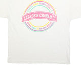 Mens White Carlos'n Charlie's Graphic T-Shirt L Short Sleeve Crew Neck Cotton
