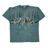 Wolf Pack Unbranded Single Stitch T-Shirt - Large Blue Cotton