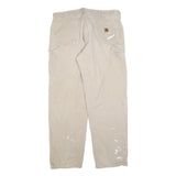 CARHARTT Mens Relaxed Beige Cotton Blend Relaxed Leg Trousers W38 L34 Workwear
