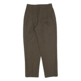 Womens Brown Regular Fit Straight Trousers W26 L28 Zip Closure Classic Style