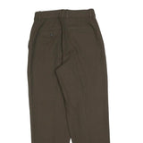 Womens Brown Regular Fit Straight Trousers W26 L28 Zip Closure Classic Style