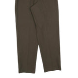 Womens Brown Regular Fit Straight Trousers W26 L28 Zip Closure Classic Style