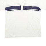 YOUR COLLECTION Mens White & Navy Stripe Short Sleeve Polo Shirt XL Chest Pocket