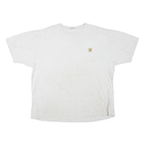 CARHARTT Mens White Pocket T-Shirt 2XL Short Sleeve Crew Neck Cotton Blend