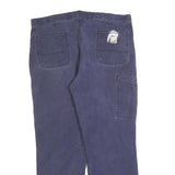 CARHARTT Mens Relaxed Cotton Blend Blue Workwear Trousers W40 L30 Zip Closure