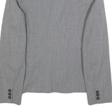 MARELLA Womens Grey Wool Blend Classic Jacket UK 8 Plain Tailored Blazer