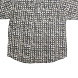 GREG NORMAN COLLECTION Mens Black & Grey Pattern Cotton Blend Shirt L Button
