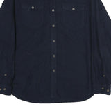 EDDIE BAUER Mens Blue Plain Cotton Shirt XL Long Sleeve Button Closure Casual