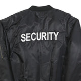 Mens Black Security Bomber Jacket 2XL Polyester Blend Zip Closure Classic Fit