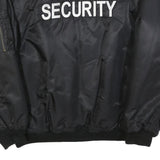 Mens Black Security Bomber Jacket 2XL Polyester Blend Zip Closure Classic Fit