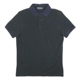 BARBOUR Mens Navy Blue Polo Shirt S Cotton Blend Casual Classic