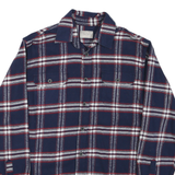 JACHS Mens Blue & Red Check Shirt M Button Long Sleeve Casual Cotton