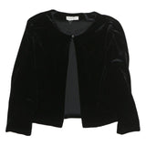 COLDWATER CREEK Womens Black Velvet Top Long Sleeve Round Neck M Classic