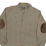 BRITISH KHAKI Mens Beige Check Shirt S Long Sleeve Cotton Casual