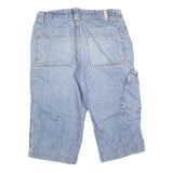SPRINGFIELD Mens Cotton Blend Blue Casual Cargo Shorts M W32 Baggy Fit