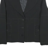 CHRISTINE LAURE Womens Black Casual Jacket UK 14 Polyester Blend Button Closure