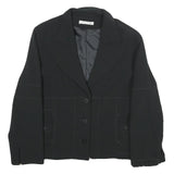 CHRISTINE LAURE Womens Black Casual Jacket UK 14 Polyester Blend Button Closure