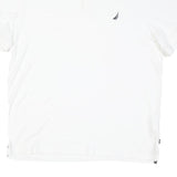 NAUTICA Mens White Short Sleeve Plain XL Cotton Blend Polo Shirt Casual