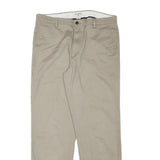 DOCKERS Mens Cotton Blend Beige Regular Fit Straight Leg Trousers W36 L33 Casual