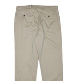 DOCKERS Mens Cotton Blend Beige Regular Fit Straight Leg Trousers W36 L33 Casual