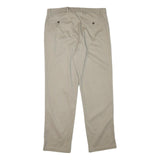 DOCKERS Mens Cotton Blend Beige Regular Fit Straight Leg Trousers W36 L33 Casual