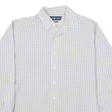 RALPH LAUREN Mens Blue & Yellow Check Shirt L Classic Fit Cotton Blend