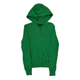 Ralph Lauren Sport Cable Knit Hoodie - Large Green Cotton