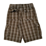 Lee Checked Cargo Shorts - 30W 11L Brown Cotton