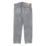LEVI'S 501 Mens Jeans Grey Regular Straight Denim Medium W36 L32 Classic Button