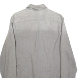 G-STAR Mens Grey Slim Fit Shirt L Cotton Long Sleeve Casual Denim Look