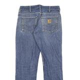 CARHARTT Mens Regular Fit Blue Denim Jeans W32 L29 Casual Cotton Blend Zip
